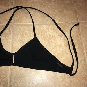 Jolyn Black Vent tie back top